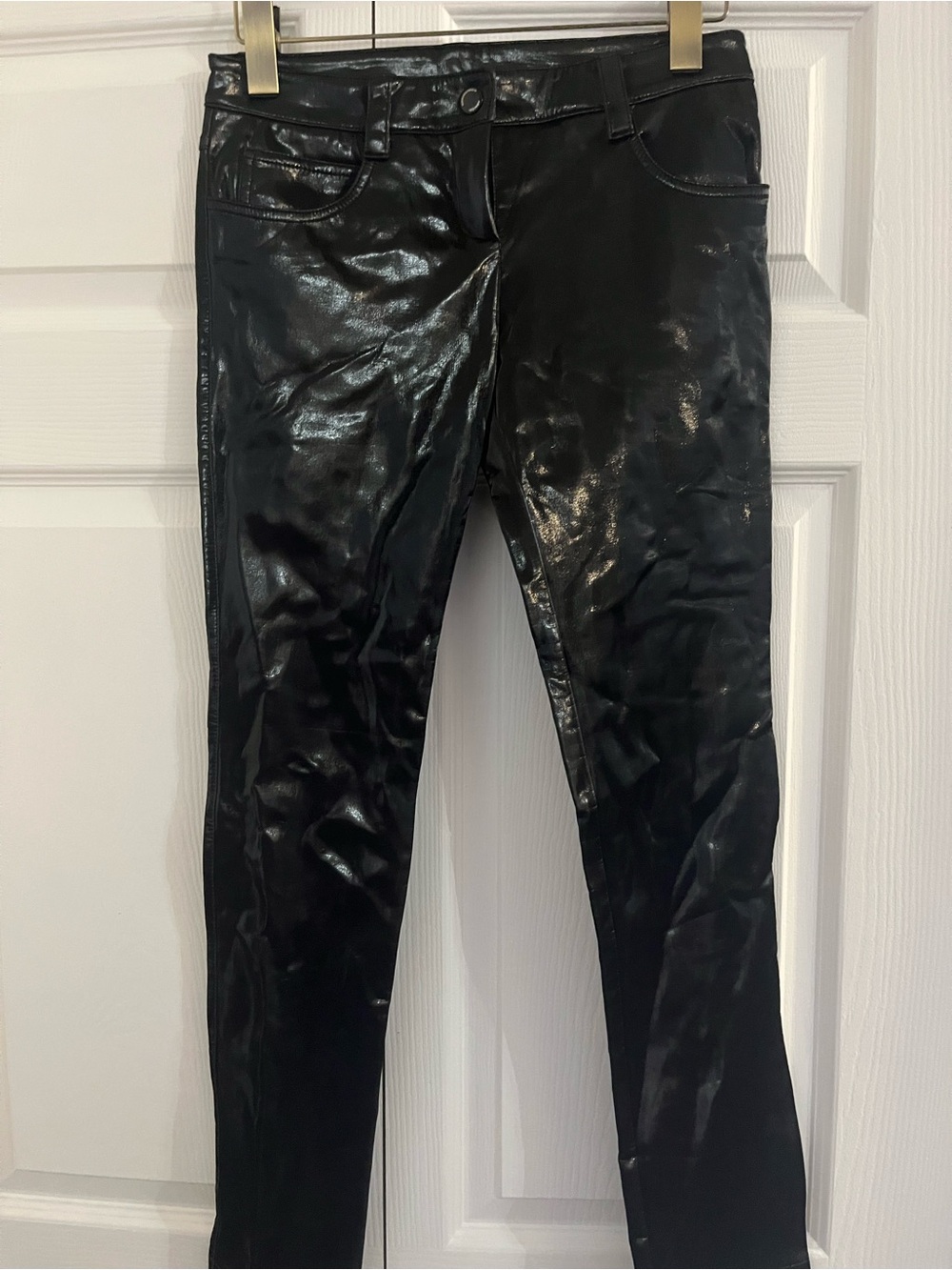 Womens Black Coated Skinny Jeans